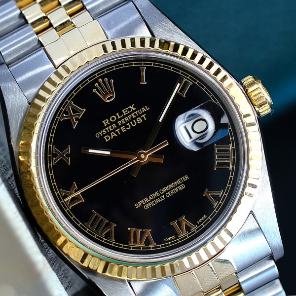 Rolex Datejust – Two-Tone Black Roman Dial – 36mm